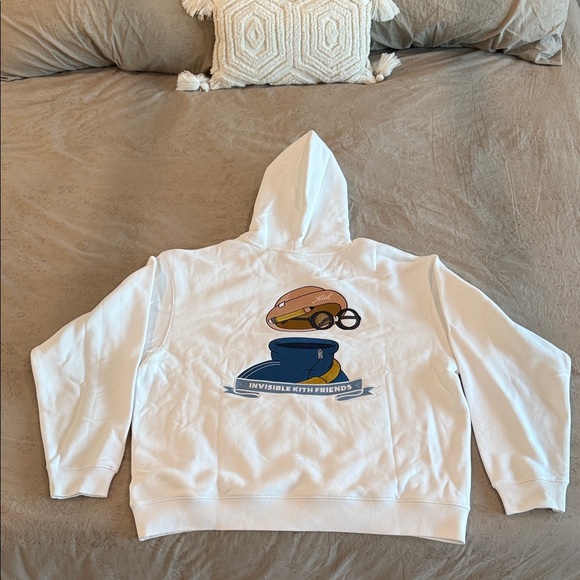Kith Invisible Friends White Hoodie with Blue Graphic - Picture 2 of 5